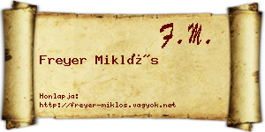 Freyer Miklós névjegykártya